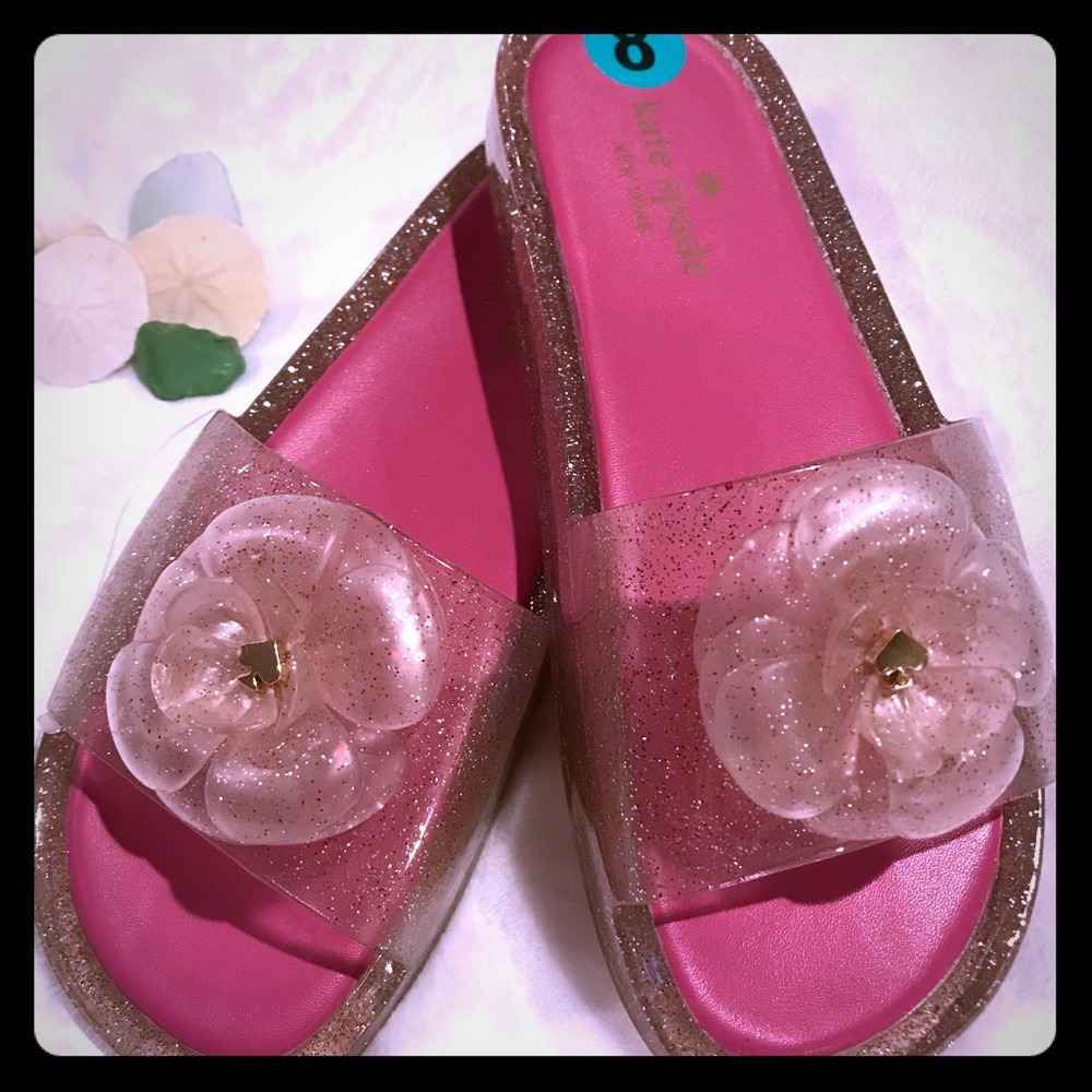 NWOT KATE SPADE JELLY Sandals W/ Flower ♠️ Sparkle